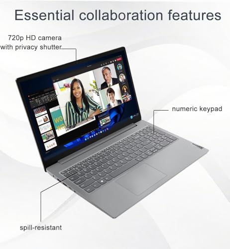 Image of Lenovo Laptop V15 for Business and Student (15.6 inch FHD Anti-Glare, AMD Ryzen 5 7520U (> Intel i5-1235U), 16GB DDR5 RAM, 512GB SSD), Numeric Keypad, Webcam w /Shutter, Ethernet, Wi-Fi 6, HDMI, Win 11 Pro