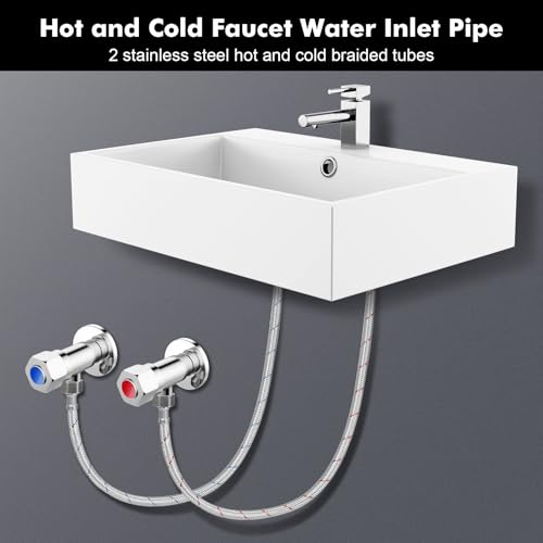 Huiguli 304 Edelstahl Anschlussschlauch Armatur G1/2 x M10, 2 Stück Panzerschlauch mit Dichtungsband, 80cm Flexschlauch Küchenarmatur für Wasserhahn Mischbatterie