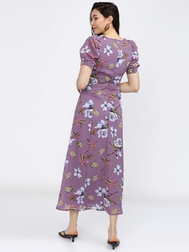 Image of Tokyo Talkies Womens Purple Printed Maxi Dresses