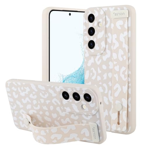 OOK Case for Samsung Galaxy S22 Plus with Finger Strap White Leopard