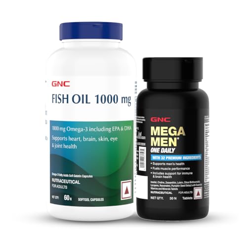 GNC Mens Wellness Kit | 1000 Mg Fish Oil For Men & Women (60 Softgels) | One Daily Multivitamin With 32 Premium Ingredients For Men (30 Tablets) | Boosts Energy & Immunity| Formulated In Usa (B0CRQNKLXF) Amazon Price History, Amazon Price Tracker