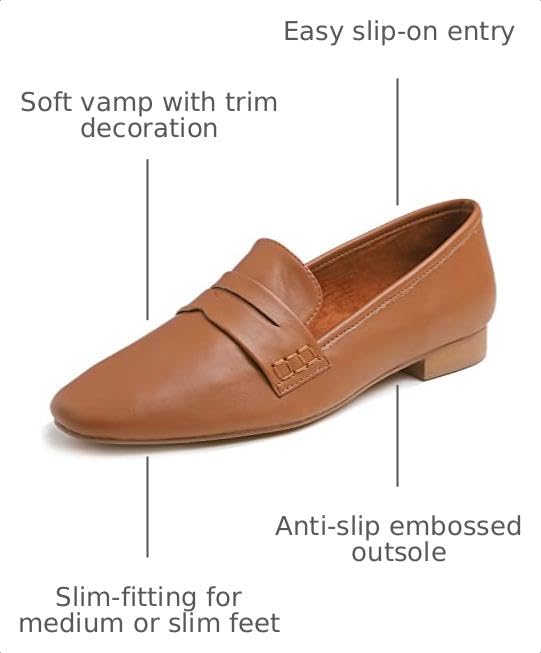 Image of FEVERSOLE Women's Fashion Dress Comfort Low Heel Office Penny Loafer Flats