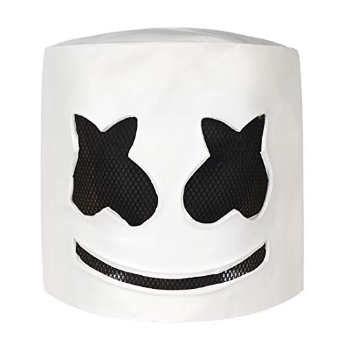 Preisvergleich Produktbild CosplayStudio Latex Maske Kompatibel für Marshmello DJ Kostüm