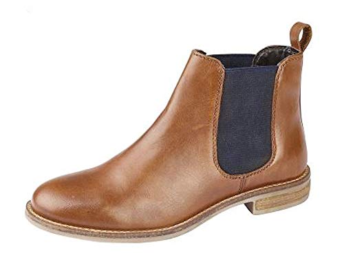 Cipriata Ladies Womens Leather Slip On Twin Gusset Smart Chelsea Ankle Boots Shoes Size, 6 UK,Cognac