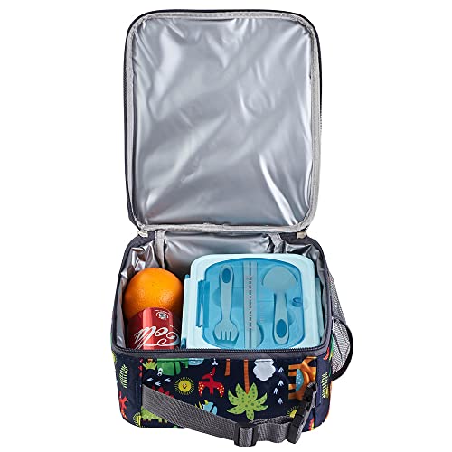 Toddler Lunch Bag For Kids Lunch Box, Dinosaur Lunch Boxes For Boys Lunch Bag,Insulated Reusable Lunch Bag With Waterproof Liner, Thermal Meal Container Tote For Girls & Boys & Women, Dinosaur Style #TOP7