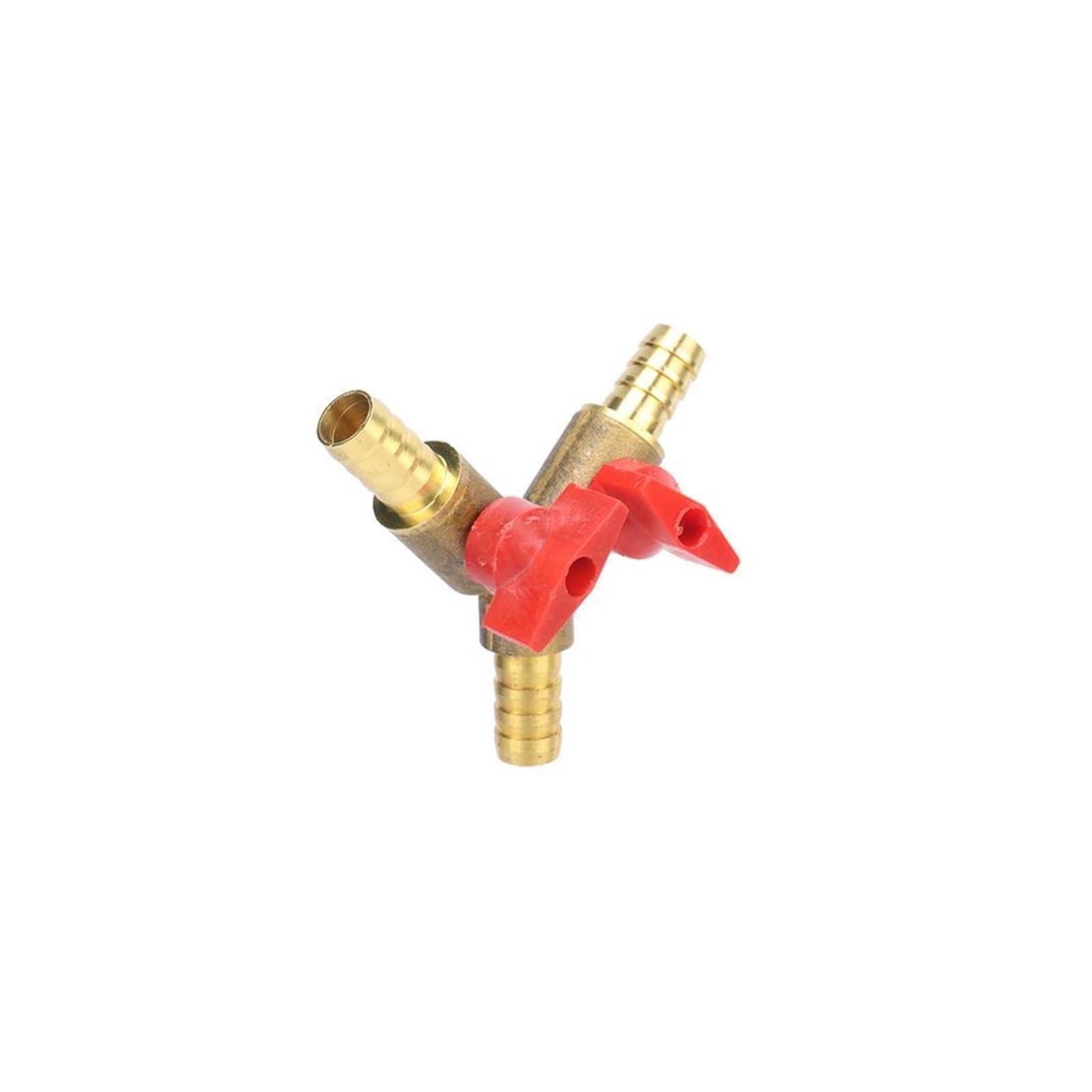 Valvola A Sfera Di Ottone A T A 3 Vie - Raccordo Per Tubi 8mm E 10mm, Aria/Carburante - Foto 1