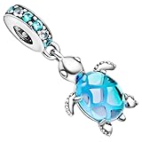 URYVAIW Colgante de Tortuga de Cristal (1 Ud.), Abalorio de Tortuga para Creación de Joyas DIY, Charm para Pulseras y Collares, Regalo Ideal para Mujer y Niña, Diseño Transparente y Elegante
