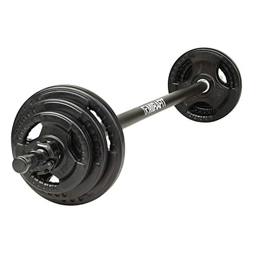 Mirafit Black 20kg Studio Pump Set - For Aerobic Weights Exercise