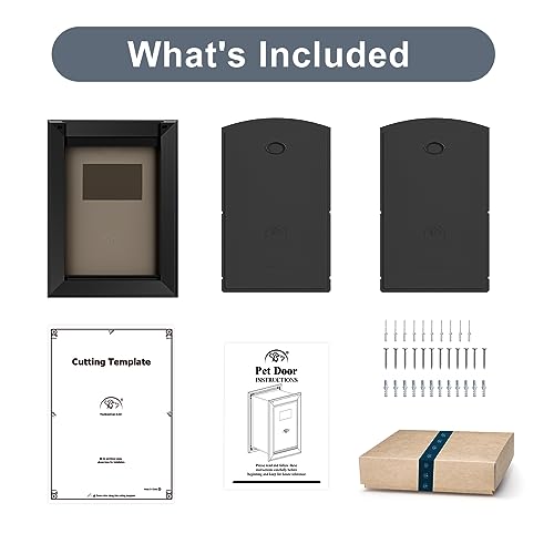 Heavy Duty Dog Door for Wall, Energy Efficient Doggie Door with Aluminum Frame, Telescoping Tunnel, Double Magnetic Flaps and Two Sliding Lock Panels, Easy to Install, Black, Large