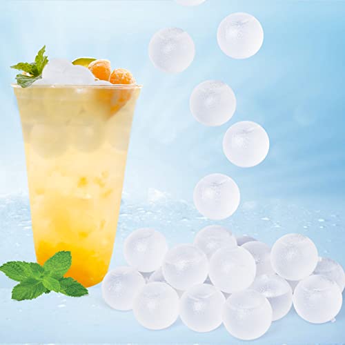 100 Pack Reusable Ice Cube for Drinks, Clear Round...