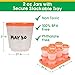 Sprout Cups Baby Food Storage Containers (12 Pack) - 2oz Reusable, Stackable, Leakproof Plastic Jars with Tray & Dry-Erase Marker - Freezer, Microwave & Dishwasher Safe - BPA/PVC Free - Orange