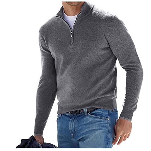 Polo de Golf de Manga Larga para Hombre, Transpirable, de Secado rápido, para Entrenamiento, Golf, Gimnasio, Deportes, Casual, Cuello con Cremallera de un Cuarto, Z01-gris, XL