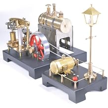 Retrol SE-01 Full Metal Beam Steam Engine Model Kit, with Horizontal Boiler & Mini Steam Generator and Lamp Scene Model, Vertical Boiler Steam Engine That Runs for Adults