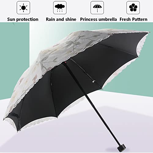 Acgrade Parasol, Lace Umbrella, , Umbrellas For Tea Party, Sun, Walking, , Ladies, Hand Held, 37.4'', Light Yellow #TOP2