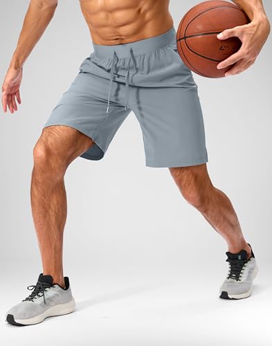 Image of Soothfeel Men's Running Shorts with Zipper Pockets 9 inch / 7 inch / 5 inch Quick Dry Eight Basketball Gym Workout Athletic Shorts