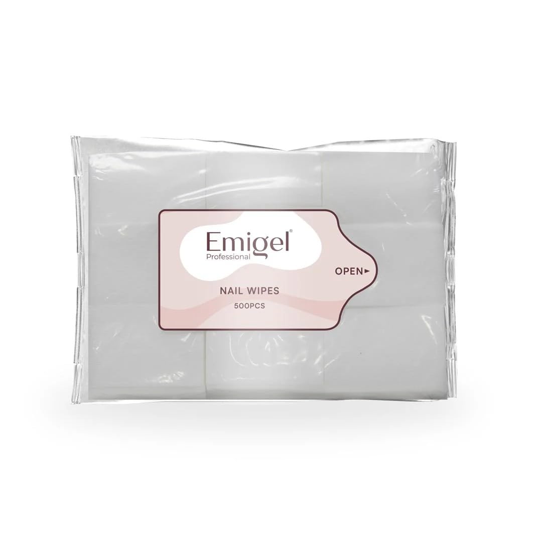 Emigel Professional Nail Wipes Soft Lint-Free Nail Cleaning Pads for Salon & Home Nail Care Use, pack of 500pc-picture-23