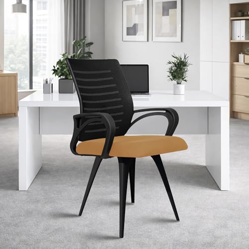 Image of ROSE Elite | 3 Years Brand Warranty | Ergonomic Office Chair, Study, WFH, Revolving, Rolling, Desk, Task, Laptop, Student Chair (Rust Seat & Black Back, Elite MB Reception)