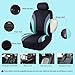 CAR PASS Line Rider Sporty Cloth 11PCS Universal Fit Car Seat Cover -100% Breathable with 5mm Composite Sponge Inside,Airbag Compatible,3zipper Bench(Full Set, Black and Mint)