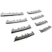 DAT AUTO PARTS Front Trim Molding Grille Insert Kit 8 Piece Set Assembly Replacement for 2005 2006 2007 2008 2009 2010 Volkswagen Jetta Type 5 Silver Chrome Smooth Plastic VW1211100 1KM898653