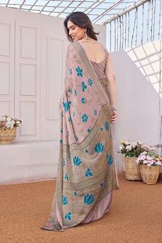 Image of MIRCHI FASHION Saree for Woman Chiffon Floral Printed | Lightweight Daily Wear Women's Sari with Unstitched Blouse Piece (Available in 20 Colors)
