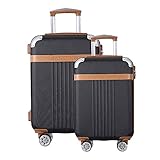 Kit 2 Malas De Viagem, Pequena E Média, Abs, Athena, Preta, Santino