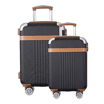 Kit 2 Malas De Viagem, Pequena E Média, Abs, Athena, Preta, Santino