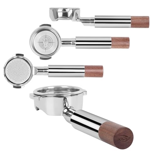 IKAPE 58mm Bottomless Naked Portafilter Silver, Suitable for E61, Flair 58, ECM, Rocket, Sanremo, Synesso, Slayer, VBM Coffee Machines (Included 20g Capacity Filter Basket)