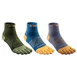 Azarxis 3 Par Calcetines de 5 Dedos Coolmax Secado Rápido Verano Calcetines Deportivos Cómodos para Correr Senderismo al Aire Libre (M, 04 - M - (Azul + Gris + Verde))