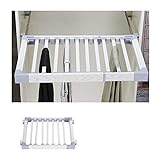 Gnova Hosenhalter Kleider Schrank Hosen Auszug für Hose Jeans,weiße Eiche aufhänger Hosenbügel,Hardware enthalten,45 cm,45 bis 120 cm