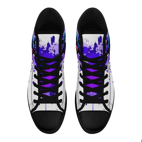 Women High Top Canvas Sneakers Casual Trainers Classic Walking Shoes Gothic Flat Shoes4