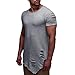 Produktbild Kanpola T-Shirt Herren Oversize Vintage Style Crew-Neck T-Shirt Irregulär Sweatshirt