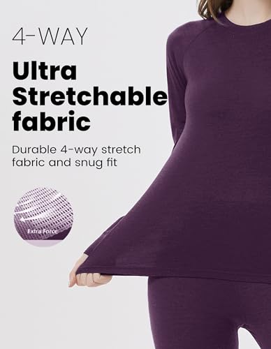 Image of Iguana Womens 100% Merino Wool Base Layer Sets for Ski Lightweight Thermal Underwear