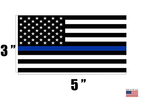 Rogue River Tactical Thin Blue Line Blue Lives Matter Flag Sticker Vinyl Decal For Car Truck Window Bumper Sticker Support Of Police And Law Enforcement Officers ((3 Pack) 3X5) #TOP3