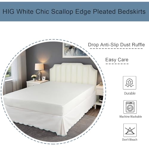 Higoffwhitechickingbedskirteasyfitscallopedgepleatedbedskirts14inchdropantislipdustrufflethickfabricforenhancedprivacyprewashedforlonglastingusen60022  Urban Country Home Decor Hig off white chic king bed skirt easy fit scallop edge pleated bedskirts 14 inch drop anti slip dust ruffle thick fabric for enhanced privacy pre washed for long lasting usen60022  urban country home decor