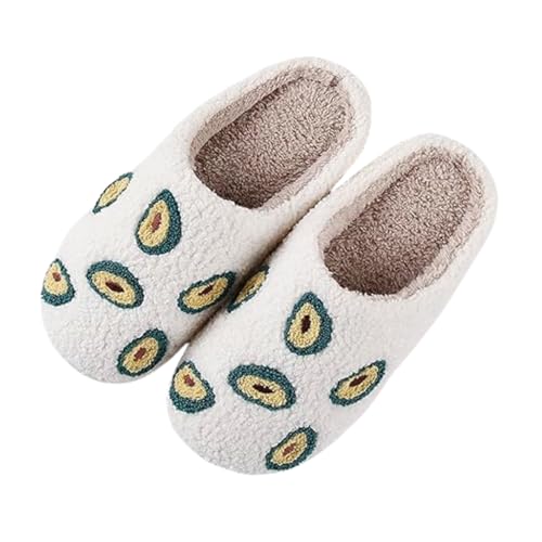 Cute Fun Fruit Slippers - Strawberry Peach Cherry Soft Comfy Indoor Winter Slip-on Women Men