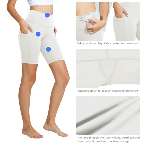 Image of baleaf Women's High Waist Biker Shorts with 3 Pockets