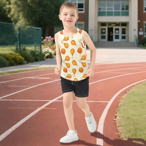 J JOYSAY Fried Chicken Piece Beige Boys Tank Top Sleeveless Muscle Shirts Quick Dry Kids T-Shirts 3-15T 5