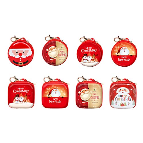 Preisvergleich Produktbild Healifty 8 stücke weihnachten geldbörse mini reißverschluss weihnachten platz beutel geld tasche brieftasche geldbörse für frauen kinder mädchen