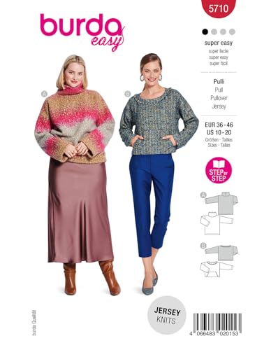 Burda Easy Patron de couture pour femme Pull douillet #5710