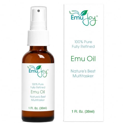 Emu Joy Emu Oil - Pure Fully Refined Emu Oil for Skin & Body - Fast Absorbing Non Greasy Conditioning Oil - Fragrance Free - Sensitive Eczema & Psoriasis Prone Skin - 1 fl oz