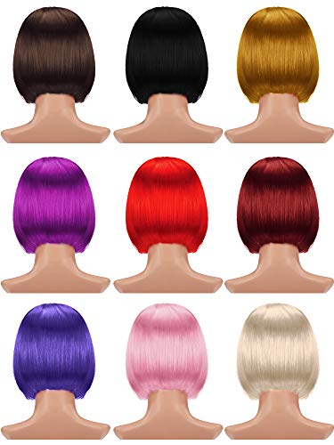 Willbond 9 pieces short bob hair wigs colorful cosplay costume wig daily party hairpiece for women girls 2 Willbond 9 pieces short bob hair wigs colorful cosplay costume wig daily party hairpiece for women girls - image 3