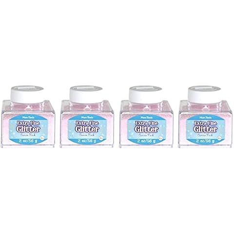Sulyn Extra Fine Cameo Pink Glitter Stacker Jar, 2 Ounces, Non-Toxic, Stackable and Reusable Jar, Multiple Slot Openings for Easy Dispensing and Mess Reduction, Light Pink Glitter, SUL51825 (4 Pack) Cover