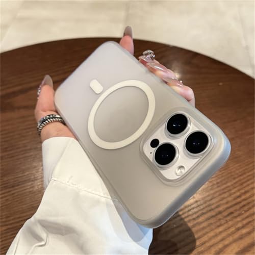 Coque iPhone 15 Plus magnétique dégradé gris mat rigide ultra fine