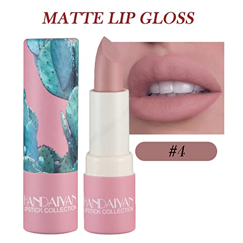 Matte Lipstick Lip Tint Balm Lipgloss, Velvet Pink Lipstick Long lasting Waterproof Non Stick Cup Lipstick Lip Gloss Nude Velvet Lipstick, Up to 12 Hour Wear, Non Drying Lipstick for Woman (#04) - Image 5