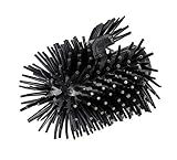 Mit Randreiniger: Sehr bewährt hat sich der separate Randreiniger, dessen robuste und anschmiegsamen Borsten geschickt unter den WC-Beckenrand gelangen und dort säubern, wo herkömmliche Bürsten nicht hinkommen