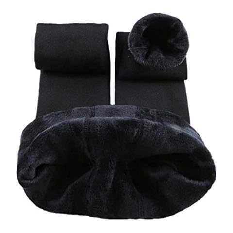 Fioeyr Women Ladies Thermal Winter Thick Velvet Stretchy Fleece Lined Leggings Pant Elastic High Waisted Tight Black Cover