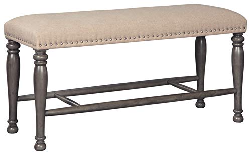 Signature Design by Ashley Audberry Counter Height Dining Room Bench, Tan