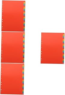 Abaodam 4 Conjuntos De Fichários De Cartão Divisor De Índice A4 Etiquetas De Plástico Pasta De Plástico Inserível Divisores De Índice De Aba Grande Fichário Divisor De Marcadores De