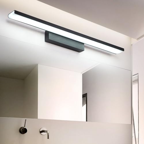Luz Espejo Baño LED de Aluminio Negro Minimalista para Lámparas de Pared
