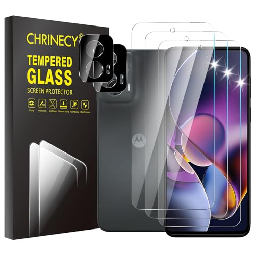 CHRINECY [3+2 3 Pack Screen Protector for Motorola Moto G stylus 5G 2024 with 2 Pack Camera Lens Protector, 9H Hardness, Anti-Scratch, Case Friendly, HD Clarity